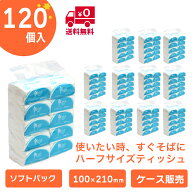 【1個当たり約46円】リビィ コンパクト ティッシュペーパー ハーフサイズ 180W 120個入り ハーフティッシ…