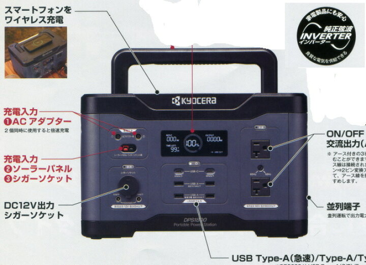 楽天市場】KYOCERA京セラ ポータブル電源DPS600/DPS1000/DPS1800【RCP 