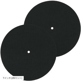 互換品 ターンテーブルマット 12インチ DJ スリップマット レコードプレーヤー 用 フェルト製 直径29.5cm 3mm厚 ノンスリップ 交換用 帯電防止 防振 (ブラック, 7インチ(2枚セット))