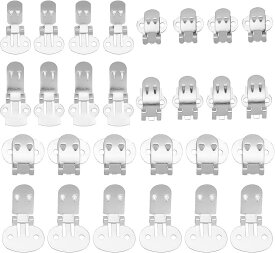 約60個 シューズクリップ 3サイズ 平板クリップパーツ シューズアクセサリー 靴飾りクリップ メタルバックル バッグ 帽子 ストール サンダル 手袋など DIY装飾 金具 (シルバー)