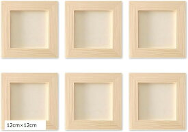 【楽天ランキング1位入賞】キャンバスボード 画材 木製パネル 6個セット 12cmx12cm (ナチュラル)