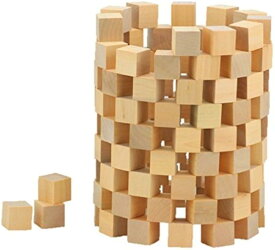 【楽天ランキング1位入賞】木製 積み木 キューブ ブロック天然 原木 無着色 子供 算数 体積 図形問題 知育 小学生 つみき 100個セット