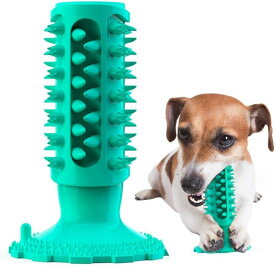 犬用おもちゃ 歯ブラシ型 噛むおもちゃ 餌入れ機能付き 口内清潔ケア 耐久性 (レイクブルー)