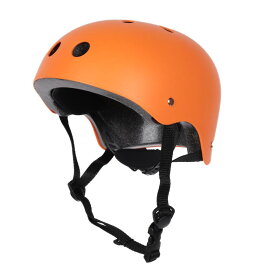 自転車 ヘルメット 子供 CE認証の中でも自転車用ヘルメット安全基準EN1078取得 小学生 男の子 スケートボード (S, オレンジ)