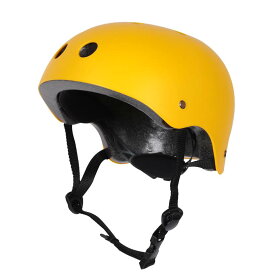 自転車 ヘルメット 子供 CE認証の中でも自転車用ヘルメット安全基準EN1078取得 小学生 男の子 スケートボード (S, 黄)