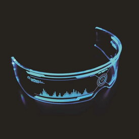 光る メガネ サングラス ゴーグル LED ネオン SF サイバーパンク 近未来 コスプレ( タイプE)