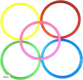 輪投げ わなげ ゲーム イベント レクリエーション リハビリ 遊び 縁日 祭り おもちゃ 20個 セット (マルチカラー, 15cm)