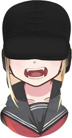 アニメ 風 立体 マスク コスプレ フルヘッド 女の子 女子高生 目出し帽 マンガ キャラ 男性 女性 セーラー服黒 416 (40x25cm)
