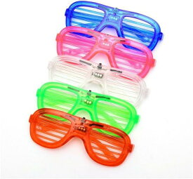 光るメガネ パーティーメガネ イベント 誕生日 眼鏡 景品 おもしろ 電池式 5個セット( レッド)