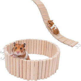 うさぎ おもちゃ チンチラ ステップ 爪研ぎ 階段 遊具 スロープ 小動物 ハシゴ 吊り橋 木製 アスレチック (ベージュ, 7.5x60cm)