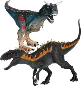 UTST 恐竜 フィギュア カルノタウルス 黒インドミナスレックス 恐竜 おもちゃ ブラックインドミナス カルノサウルス (青カルノタ＋黒ミナス)