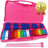 【楽天ランキング1位入賞】鉄琴 25音 ドラム 打楽器 音楽 教育用 ギフト カラフル スタンド付き 持ち運び…