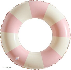 浮き輪 ファミリー向け ワイドタイプ 快適クッション設計 ビーチ＆プール用 PVC素材 リゾート気分 海 水上リラックス(ピンク, 80)