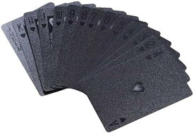 [キャット ハンド] トランプ プラスチック ゴージャス カードゲーム カード 両面 折れにくい 防水 マジック 専用箱ケース(漆黒/ブラック)