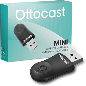 【楽天ランキング1位入賞】オットキャスト Mini ワイヤレスCarPlay/Android Autoアダプター ミニ 純正有線CarPlay/Android Auto対応車専用 Bluetooth音楽/通話対応 プラグ＆プレイ 自動接続