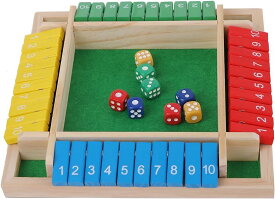 シャットザボックス カラフル 数学ボードゲーム 知育玩具 脳トレ ダイス サイコロ 4人 用 Board Game