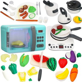 おままごと キッチン 電子レンジ 色が変わる リアルな野菜 IH ままごとセット 知育玩具 おもちゃ 圧力鍋 蒸気