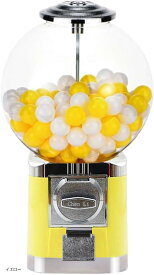 本体 カプセルマシン 機械 100円硬貨対応 カプセル200個付き 高さ45cm 昭和レトロ カプセルトイ (イエロー)