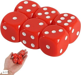 サイコロ 大きい さいころ ダイス ジャンボサイコロ 25mmサイズ 6個セット レッド (レッド, 25mm)
