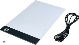 トレース台 LED ライト USB 電源 3.3mm 3段階 ノート 照明 トレーサー アニメ デザイン イラスト マンガ アート A5 (白)