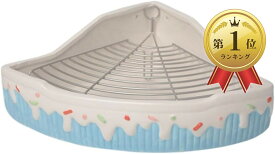 【楽天ランキング1位入賞】陶器トワレ うさぎ ペット トレイ 清潔 小動物 チンチラ 三角 飼育ゲージ内装 噛み防止 ブルー (ブルー)