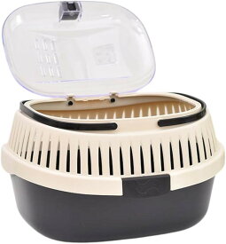 小動物 おでかけケージ 持ち運び キャリー 移動用 ハムスター モルモット ペット プラスチック (ブラック, 小 (Small))