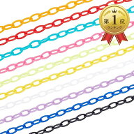 【楽天ランキング1位入賞】40本入り プラスチックチェーン 10色 チェーンリング カラフル リンクチェーン…
