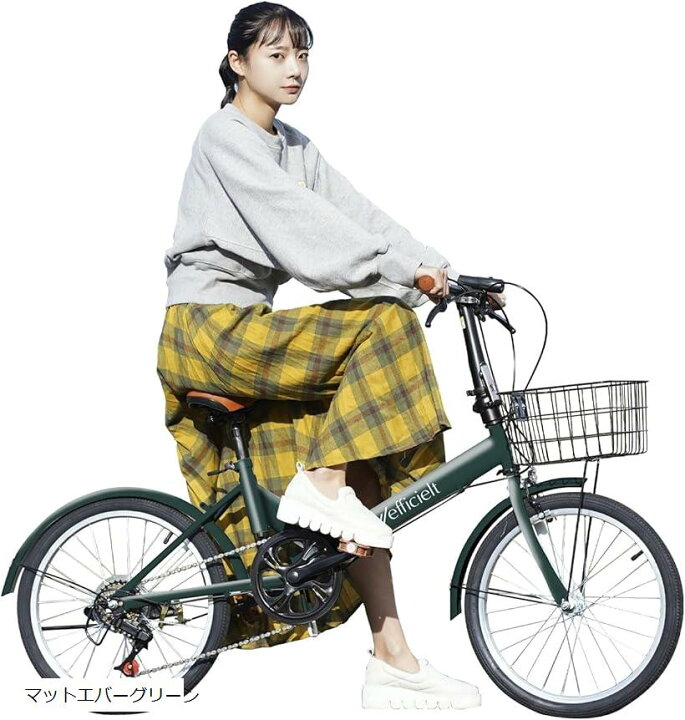 LUSIOUS[ラシャス]20吋 コンパクト自転車 外装6段/グリーン