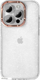 リッチxシンプル キラキラ スマホケース ラメ グリッター ゴールドライン 韓国 かわいい クリア iphoneケース (クリア, iPhone14pro)