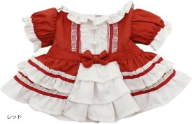 人形 ぬいぐるみ 服 ぬい服 ロリータ風 メイド ワンピース (レッド, 20cm)