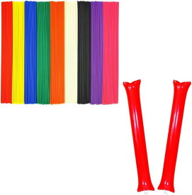 スティックバルーン 応援グッズ サッカー 野球 スポーツ観戦 ランダムカラー 100本セット (ランダムカラー)