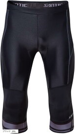 メンズ サイクルパンツ 七分丈 3Dクッション付き 春夏用 吸汗速乾 高弾性 通気性 自転車用 サイクルウェア サイクリングパンツ (ブラック, 2XL)