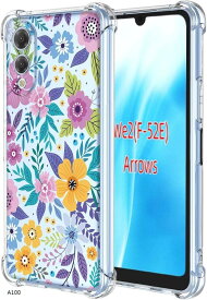 ケース TPUカバー おしゃれ 可愛い 花柄 薄型 軽量 耐衝撃 ワイヤレス充電対応 スマホケース (A100, Arrows We2 F-52E)