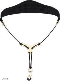 【楽天ランキング1位入賞】サックス ネックストラップ ネックパッド付き クッション 通気性 調節可能 (ブラック)