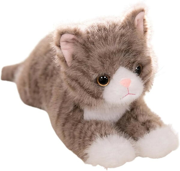 ぬいぐるみ 猫 ネコ 大きい 抱き枕 可愛い かわいい リアル ふわふわ プレゼント クリスマス (キジトラ,  小)