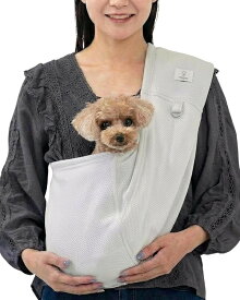 ノポ 肩ラク ペットスリング 小型犬・猫用 抱っこ紐 洗濯OK (ホワイト（メッシュ）, S (調整機能あり))