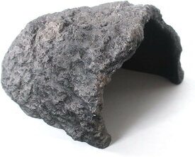 爬虫類 シェルター 大型 リクガメ 隠れ家 ロックシェルター 岩風 テラリウム カメ用 (グレー)
