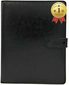 MT's SHOP システム 手帳 B5 PU レザー 9穴 リフィル カード ポケット ペン ホルダー 付属 OF289 (黒色 B5)
