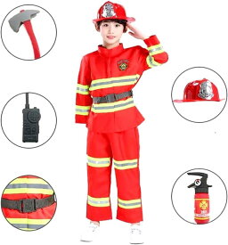 [SCGEHA] こども キッズ コスプレ衣装 消防士 小道具 セットコスチューム 仮装 ハロウィン 黒・オレンジ風船2個セット（110）