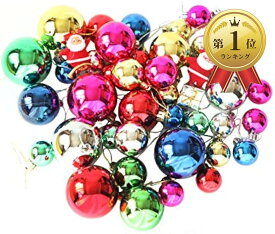 【SCGEHA】 クリスマス オーナメント ボール 42個セット カラフル 6色 4サイズ キラキラ 飾り デコレーション クリスマスツリー リース パーティー サンタクロースオーナメント1個付き