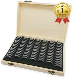(アウプル) 記念硬貨 コイン 収納 ケース 100枚 収納可能 木製 保管