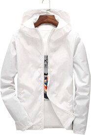 ナイロン ジャケット 軽量 撥水 雨具 防水 レイン ウェア 白 カラー ユニセックス メンズ カジュアル( ホワイト, 4XL)