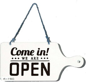 OPEN CLOSED 看板 木製 開店 閉店 ウッド インテリア 店舗 営業中 サイン プレート ボード型白 (ボード型白)