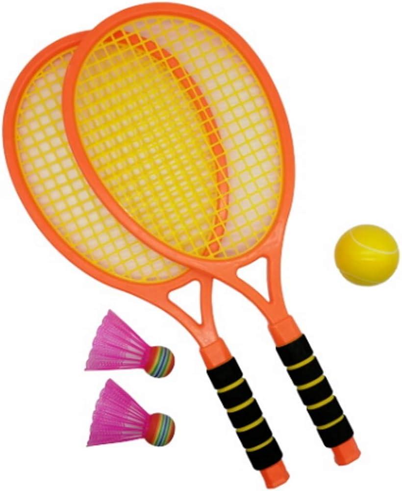 APOSITV ラケットセット テニスセット バトミントン ボール 公式ストア 子供 親子 屋外 在庫一掃売り切りセール 羽2個 室内 オレンジ ボール1個