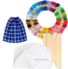 カード織りセット 織カード30枚 刺繍糸50色 はじめてのバンド織り タブレット織り