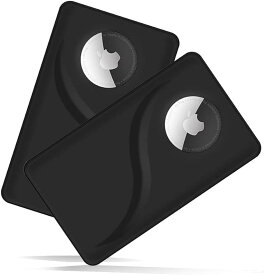 AirTag エアタグ用 財布収納 カードタイプ 保護ケース 極薄 紛失防止( ブラック2セット)