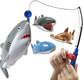 サメ釣り勝負。 魚釣り ゲーム おもちゃ フィッシング マグネット お風呂 プール 水遊び 子供用 竿1本xサメ4匹( 竿1本xサメ4匹)