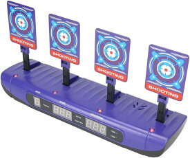 4連 電子ターゲット 射撃練習 全自動仕様 選べるプレイモード サウンド付き おもちゃ