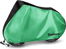 【全品P5倍★5/23 20時～】Dualeco 自転車カバー 子供用 キッズ サイクルカバー 撥水加工 UVカット 収納袋付 20インチまで対応 (ブラック＆グリーン)