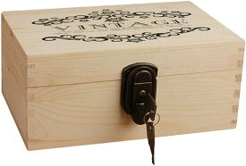 アンティーク 調 収納ボックス 木箱 おしゃれ 北欧 インテリア 鍵付き 小物入れ 木製 ヴィンテージ